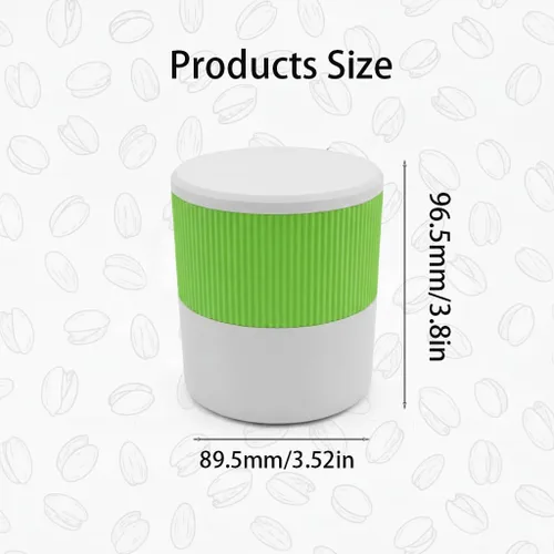 Vista 2 de Taza portátil acanalada de pistacho y semillas de girasol con compartimento de concha, práctico cuenco para aperitivos para pistachos, semillas