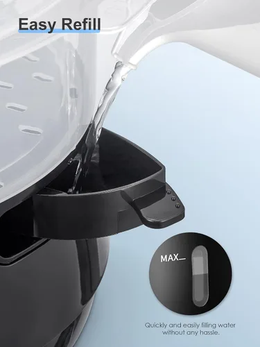 Vista 6 de Vaporizador eléctrico de 3 niveles para cocinar, vaporizador de verduras de 13.7 cuartos de galón para cocción simultánea rápida, vaporizador