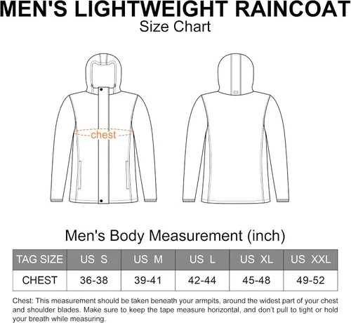 Vista 6 de Outdoor Ventures Caspar - Chubasquero impermeable para hombre, con capucha, para lluvia