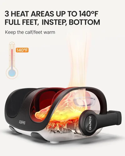 Vista 6 de RENPHO masajeador Shiatsu de pies con calor, masajeador de pies y pantorrillas, regalos de cumpleaños y Navidad para mujeres, hombres y personas