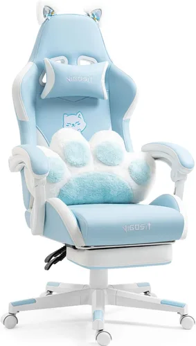 Vista 16 de Gaming Chair, Home Office Computer Chair, Ergonomic Executive Swivel Rolling Chair with Footrest Comfortable Headrest and Lumbar Support for Back