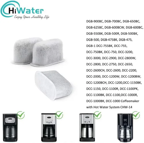 Vista 4 de Paquete de 24 filtros de carbón compatibles con Cuisinart para cafetera, repuesto para todos los filtros de agua Cuisinart Hiwater