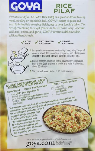 Vista 3 de Goya Foods Authentic Style - Mezcla de arroz Pilaf de 7 onzas (paquete de 12)