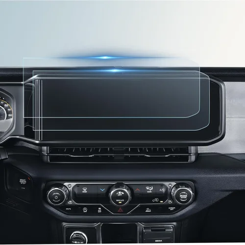 Vista 8 de BIBIBO 2 protectores de pantalla para Wrangler 2024 2025 2026 2025 2026 2026 Jeep Wrangler 12.3 pulgadas (1 brillante + 1Mate) accesorios para Jeep