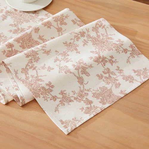 Vista 8 de Caminos de mesa de 100% algodón estilo pastoral francés, 13x36 pulgadas, caminos de mesa de granja negros de 36 pulgadas de largo, decoración