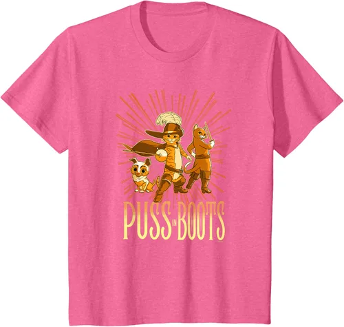 Vista 40 de DreamWorks Puss in Boots: The Last Wish Cat Trio Poster - Camiseta pequeña Negro