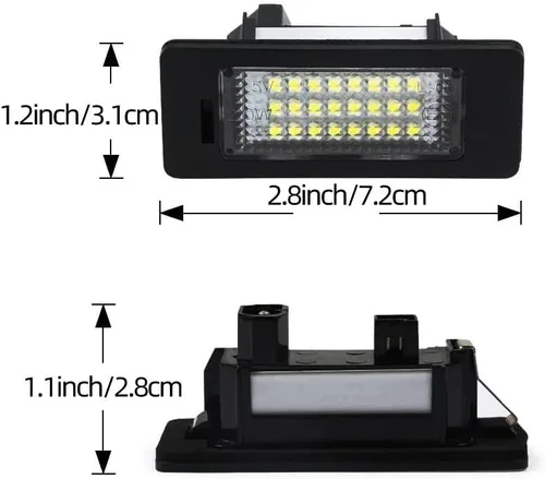 Vista 2 de AUTOXBERT 2PCS Luces LED para Placa de Matrícula para BMW 1 3 5 X Series E82 E88 E90 E91 E92 E93 E39 E60 E61 X1 X3 X5 X6 Conjunto de Luces de Placa