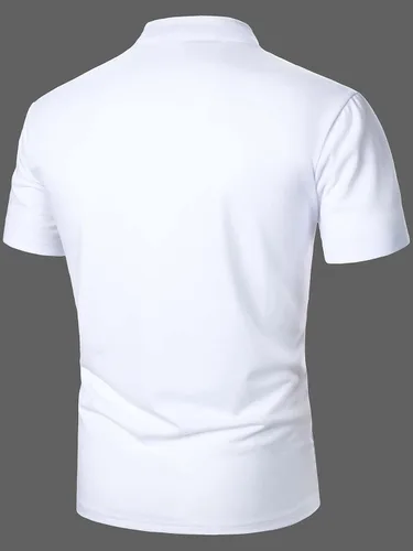 Vista 2 de SheIn Polo de golf para hombre, de ajuste delgado, manga corta, cuello con botones
