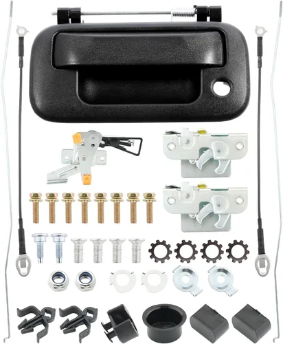 Vista 11 de Manija exterior de puerta trasera, compatible con Ford F150 F250 F350 F450 F550 Super Duty Explorer Lobo 2004-2016, Lincoln Mark LT, con orificio