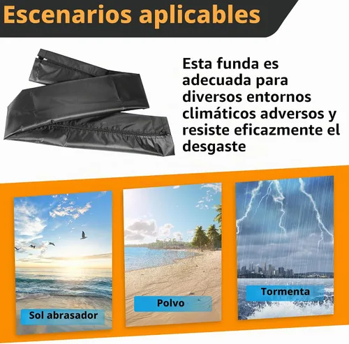 Vista 7 de Manga de aparejo con cremallera de 48 pulgadas, resistente al agua 600D