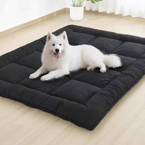 Vista 3 de Colchón japonés plegable y portátil, colchón de futón enrollable de 3 pulgadas, tapete de tatami negro para adultos y niños, espuma viscoelástica