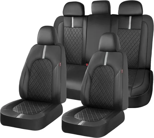 Vista 18 de Coverado Fundas universales de cuero para asientos delanteros, paquete de 2 fundas de asiento para SUV, camioneta, sedán, interior de vehículos