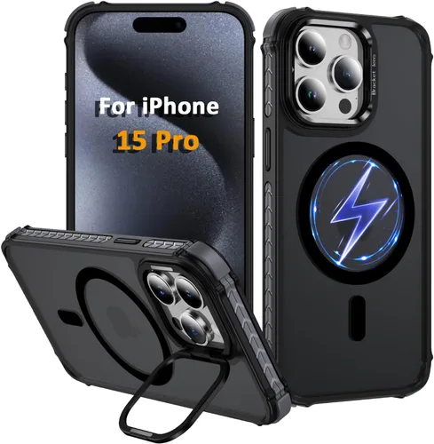 Vista 11 de Funda KETGII para iPhone 13, para iPhone 14, compatible con MagSafe, carga inalámbrica, resistente, a prueba de golpes, pata ajustable, delgada