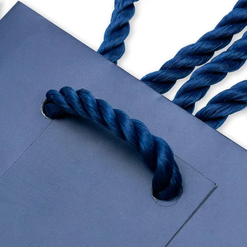 Vista 7 de OccasionALL Bolsas de regalo extra pequeñas de color azul marino de 4 x 2.75 x 4.5 pulgadas, mini bolsas de regalo de papel con asas para tarjetas