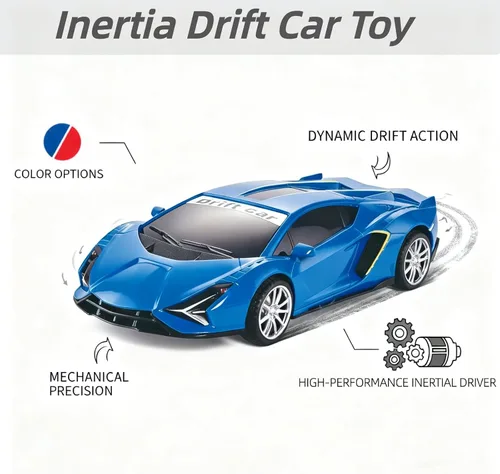 Vista 2 de Inertia Drift - Auto de juguete para niños de 3 a 6 años, modelo de vehículo para niños y niñas, paquete de 2 vehículos impulsados por fricción Push