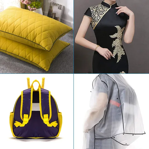 Vista 6 de Pandahall - Cinta adhesiva de satén de poliéster de 5/8 pulgadas de ancho, color blanco, 87.4 yardas/rollo para costura, dobladillo, tuberías