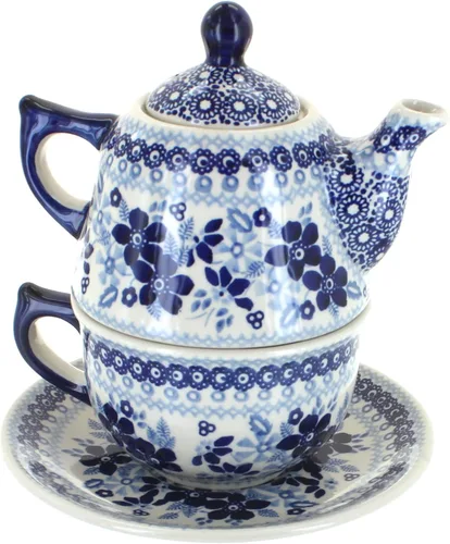Vista 8 de Blue Rose Polish Pottery Blue Butterfly Tea para uno