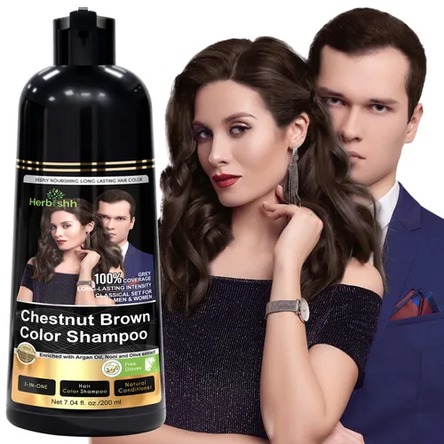 Vista 22 de Herbishh Champú Color Cabello Negro 6.8 fl oz+ Aceite Cabello 1 fl oz+ Aceite de argán y negro