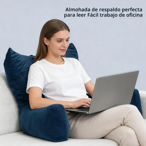 Vista 5 de Neustern Almohada de lectura, soporte para espalda, reposo en cama para Azul