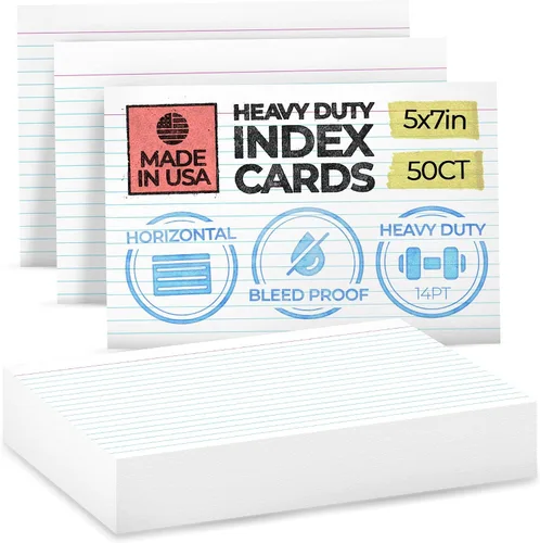 Vista 13 de Home Advantage Tarjetas de índice rayadas de 2.5 x 3 – Nuestro paquete de 50 tarjetas de notas rayadas utiliza cartulina resistente para hacerlos a