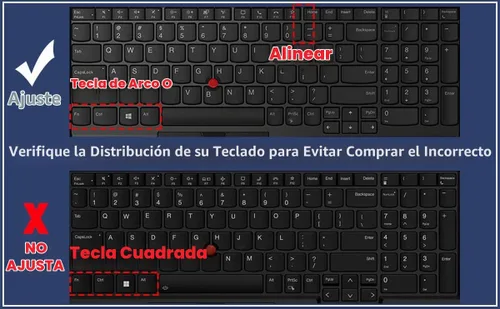 Vista 2 de Funda de teclado para Lenovo ThinkPad E15 Gen 4/3/2, ThinkPad L15 Gen 2/1, ThinkPad T15 T15p T15g P15s P15s P15v Gen 3/2/1, ThinkPad E580 E590 E595