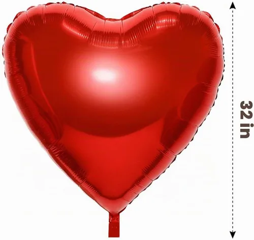Vista 7 de Gejoy 4 globos grandes de papel de aluminio de corazón rojo de 32 pulgadas, globos en forma de corazón jumbo para el día de San Valentín, boda