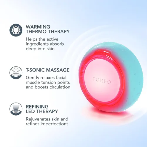Vista 3 de FOREO UFO 3 mini 4 en 1 mascarilla facial dispositivo de cuidado de la piel - hidratante facial - antienvejecimiento - luz roja - calentamiento
