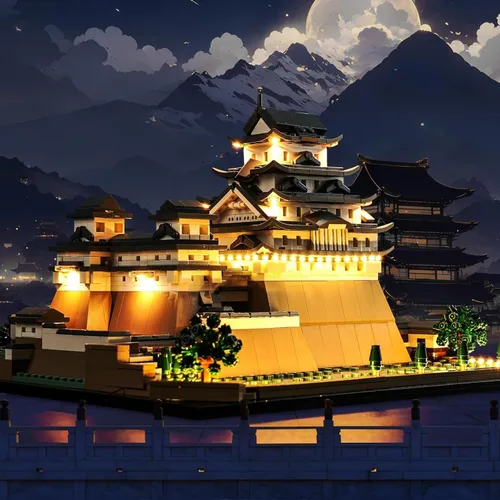 Vista 6 de BrickBling Luz LED compatible con Lego Architecture 21060 Himeji Castle Building Set, luces creativas compatibles con Lego Himeji Castle, gran