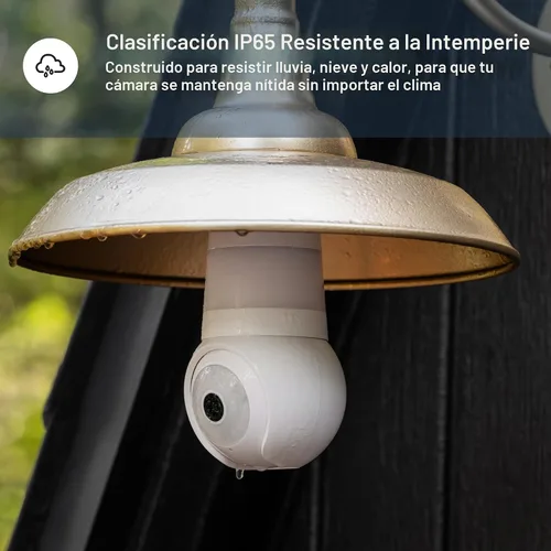 Vista 7 de Luna - Cámaras de seguridad inalámbricas para exteriores e interiores, inclinación panorámica de 360°, visión nocturna a color, bombilla LED y foco