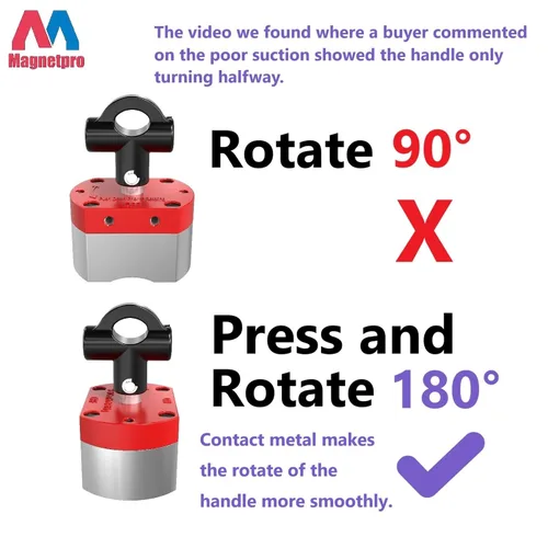 Vista 3 de Magnetpro Imán de interruptor multiusos, sistema magnético conmutable de fuerza de extracción de 220 libras, imán de encendido/apagado