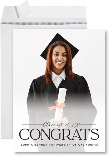 Vista 20 de Andaz Press Tarjeta fotográfica de graduación jumbo personalizada de 8.5 x 11 pulgadas con sobre, tarjeta de felicitación personalizada de clase
