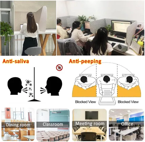 Vista 3 de LIGUOYI Divisores de escritorio para cubículos, panel de escritorio, independiente, divisor de oficina con amortiguación de sonido, panel