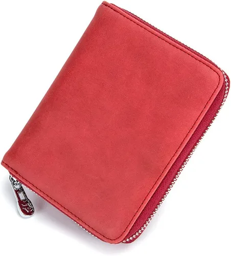 Vista 21 de boshiho Cartera con bloqueo RFID de 24 ranuras para tarjetas de crédito, de piel auténtica, organizador de múltiples tarjetas, con cremallera