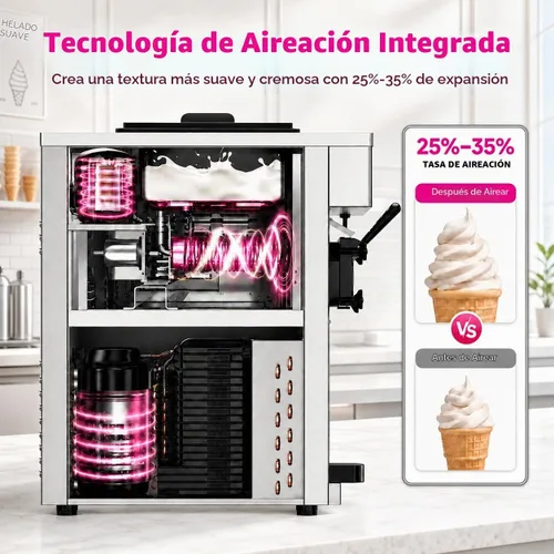 Vista 2 de Máquina comercial del helado, fabricante suave de la porción