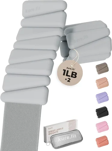 Vista 17 de Peso para Pilates Pesas ajustables para muñeca y tobillo para mujeres Brazaletes con peso 1 libra/ 2 libras cada una (Juego de 2) Juego de 2