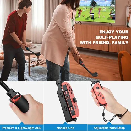 Vista 6 de INFURIDER Club de golf compatible con Nintendo Switch Mario Golf Super Rush, mango Joy-Con agarre de control para Switch Golf Gaming con correa