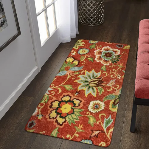 Vista 51 de Lahome - Tapete floral con estampado de cachemira, lavable, antideslizante, pequeño, anti-manchas, suave, para baño, entrada, dormitorio, Negro