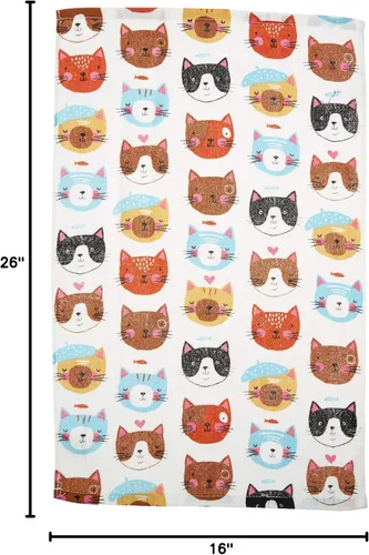 Vista 5 de Kay Dee R3820 Designs Crazy Cat Terry - Toalla de cocina, 16 x 26 pulgadas, varios, blanco, multicolor