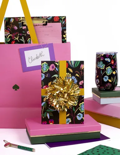 Vista 4 de Kate Spade New York Llavero de la pluma de la tinta del metal, bolígrafo negro del llavero de la tinta, punto del otoño