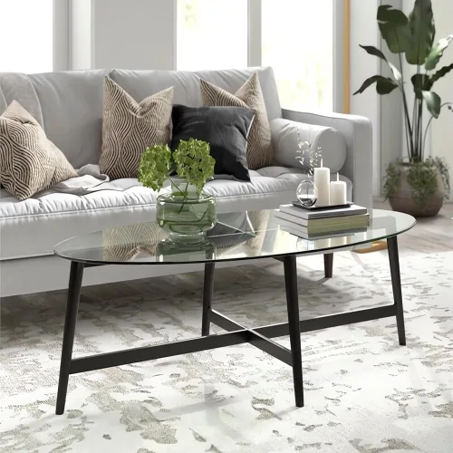 Vista 4 de KaKaBB Patas de Mesa de Café de Metal de 18 Pulgadas, Patas de Muebles de Servicio Pesado para Escritorios Modernos de Oficina, Soportes de TV, Mesa