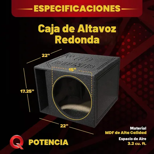Vista 3 de QPower QBOMB15HP Caja de subwoofer con puerto lateral ventilado de 15