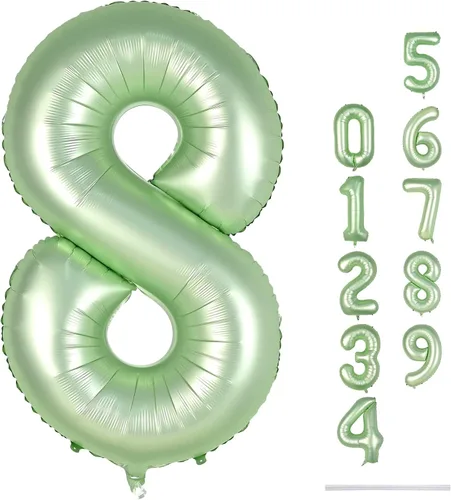 Vista 54 de Globo negro del número 0 para niñas y niños, 40 pulgadas, grande, número 0-9, de papel de aluminio, de Mylar para helio, juego de globos digitales