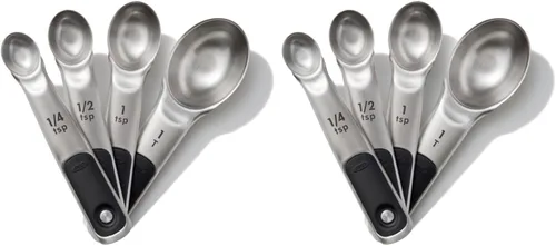 Vista 4 de OXO Good Grips - Vasos medidores de acero inoxidable con broches magnéticos (4 unidades)