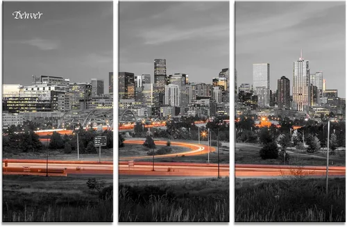 Vista 6 de Dallas City - Lienzo decorativo para pared, diseño de horizonte de Texas, decoración de pared en blanco y negro, póster con imagen de paisaje