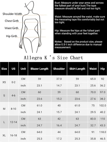 Vista 6 de Allegra K Conjuntos de negocios de 2 piezas para mujer, blazer sin cuello y falda de lápiz formal