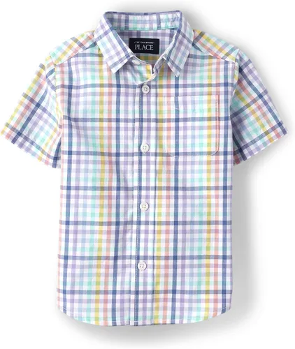 Vista 39 de The Children's Place - Camisa de manga corta con botones para niños grandes