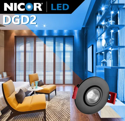 Vista 11 de NICOR Iluminación LED cardán empotrado de 2 pulgadas en níquel, 2700 K (DGD211202KRDNK)