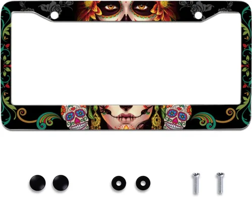 Vista 19 de Personaliza los hermosos marcos de matrícula de flor de cerezo, marco de matrícula floral para automóvil, accesorios universales de aluminio