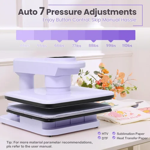 Vista 2 de Whubefy Prensa de Calor Automática Dual de 360° de 15x15 pulgadas con Doble Mesa de Trabajo - Máquina de Prensa Automática para Camisas de Dos