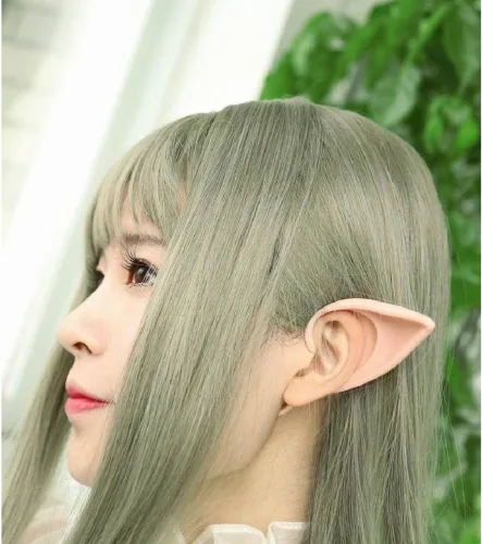 Vista 5 de Secaden Cosplay Fairy Pixie Elf Orejas suaves puntas puntiagudas para disfraz de anime